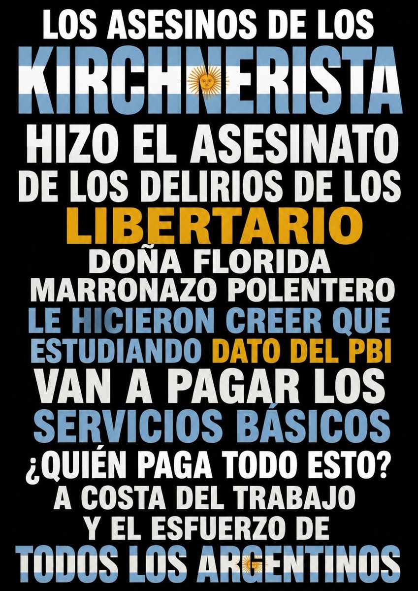 HoracioPonce11's tweet photo. @MARCELOFAVAOK Que delirio que hizo Cristina Fernández de Kirchner con los libertario doña Florida marronazo polentero se creen su mentira que estudiando datos van a poder pagar los servicios básicos de tu provincia lo libertario doña Florida marronazo polentero https://t.co/q7A90h2zJJ
