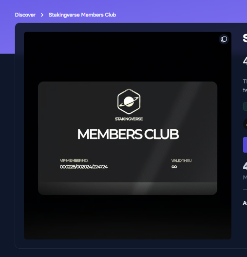 Alts_Anonymous's tweet photo. Snagged a @Stakingverse Member's card off Upage while I could 💳

Will def be ready next time they open up for more staking 😆 https://t.co/rmQx1Ua6Zb
