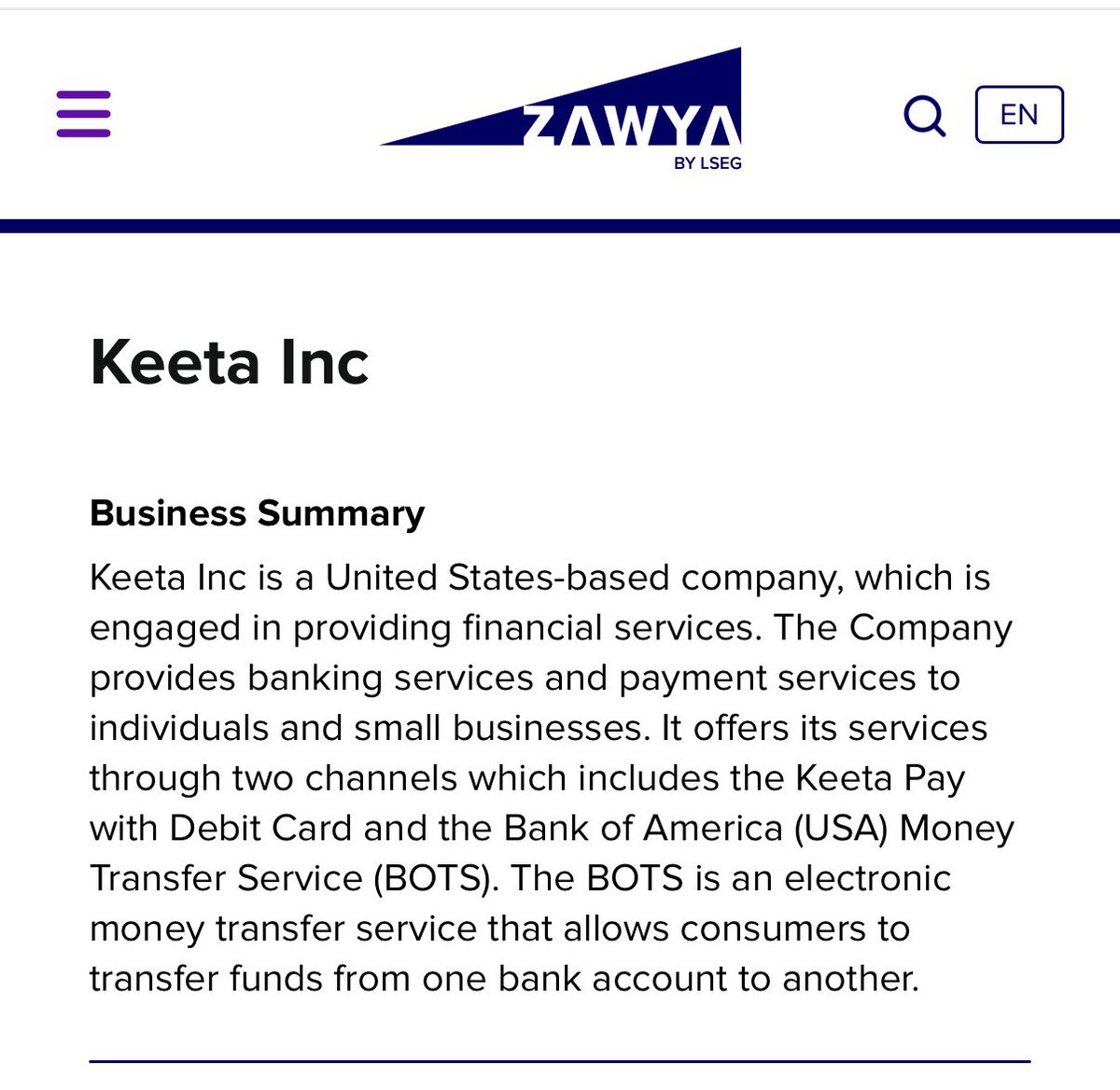 xescure's tweet photo. With the Bank of America in the spotlight again, I can pull out my favorite fun fact:

BofA has already worked on a blockchain banking app – and it went completely unnoticed. It was powered by @KeetaNetwork, the Eric Schmidt-backed payments blockchain with 10,000,000 TPS and 400ms finality.

Back then, Keeta operated as a permissioned network providing settlement infrastructure to banks. Since then, they’ve opened up their network and are chasing much more ambitious goals.

The app in question still hasn’t seen the light and may never will, but one thing is for certain: One of the largest and most influential banks has relied on an obscure blockchain startup to bring about its next-generation products – and nobody even noticed.

Before you doubt what I say, this is recorded in the company intelligence database of the London Stock Exchange Group. You can log into your LSEG Workspace and witness this cryptic, but still very specific piece of info

$KTA