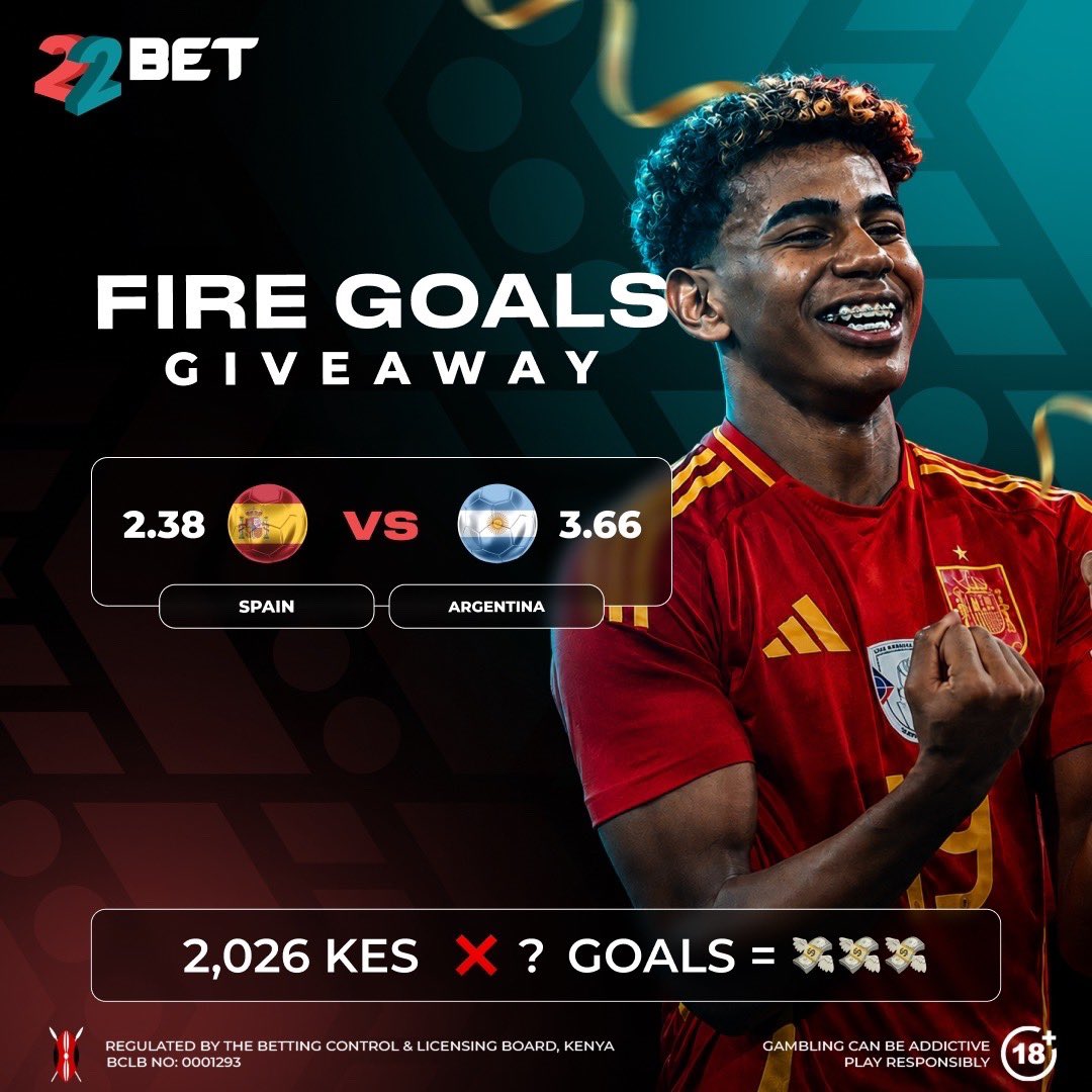 22bet_ke's tweet photo. Matchday 35 – Fire Goals Giveaway! 🔥

More goals. More cashout. Don’t miss out!

✅ Follow, Like &amp; Share
✅ Drop your 22BET User ID, M-Pesa Number in the comments.
✅ Place a minimum stake of KES 220 on any Matchday 35 event.

T&amp;Cs Apply. https://t.co/q847ocAEam