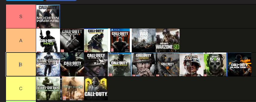 faress31100's tweet photo. voici ma tier list cod (grand fan depuis que j'ai 5 ans) https://t.co/Fowz2vJbaG