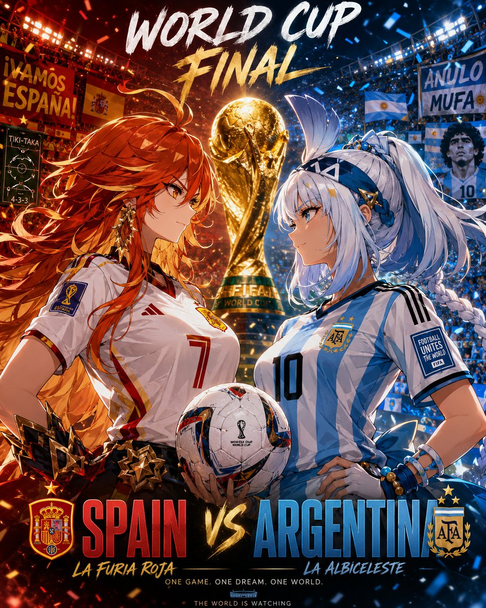 Games4ndChill's tweet photo. Quien creen que va a Ganar la Gran Final del Mundial? 👀👇🏻

🇪🇸 España o Argentina 🇦🇷

#GenshinImpact #Genshin #ArgentinaVsEspaña https://t.co/nQ5gkcGn0m