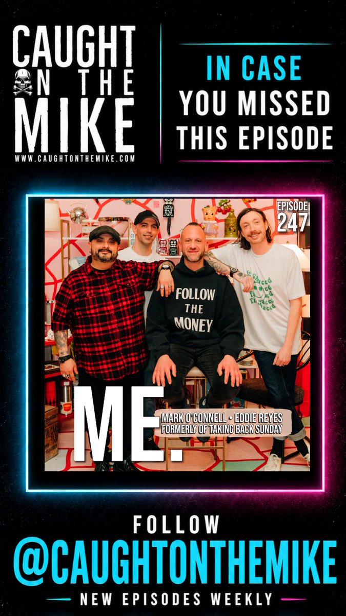 Caughtonthemike's tweet photo. Mark O'Connell &amp; Eddie Reyes join #CaughtOnTheMike to talk about their new band, ME. and their upcoming album, ALL GOOD THINGS.

A conversation about second chances and new beginnings.

https://t.co/8O1CVNaMSs

#MEBand #MarkOConnell #EddieReyes #MusicPodcast #NewMusic https://t.co/4UEv5u5lEx