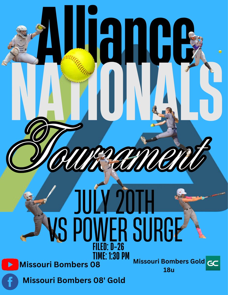 08MObombers's tweet photo. One last ride. 🥎
The final tournament of the season is here as we take the field at Alliance Nationals. Months of hard work, early mornings, long road trips, and countless hours of practice have all led to this moment.
We’re ready to compete, play for each other, and leave everything on the field. No regrets. Just one game at a time.
📍 Alliance Nationals
🗓️ July 20
🆚 Power Surge
🕜 1:30 PM
���� Field D-26
Let’s finish this season the right way. Go Bombers! 💣🥎 #AllianceNationals #MissouriBombers #OneLastRide #Family #LeaveItAllOnTheField