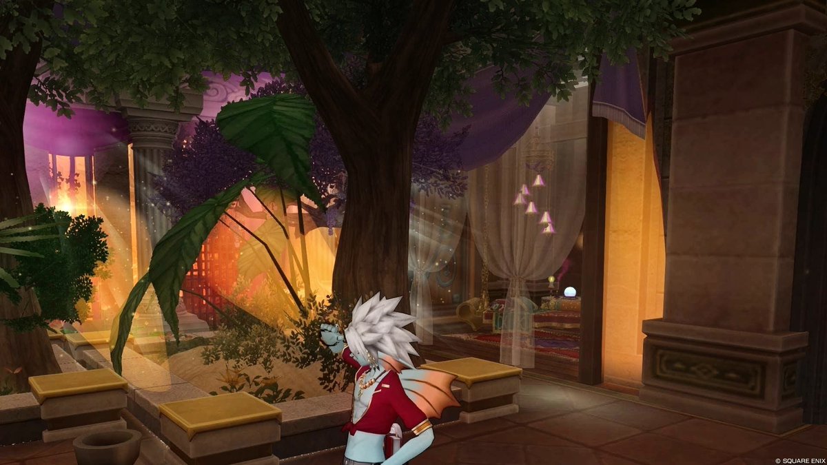 fara_dq10's tweet photo. ラリエットさんの金砂のパティオにおじゃましてきました！ 壁画を使った作りで素晴らしい作品でした^_^

#ラリエットの箱庭 https://t.co/dzjJPdYliT