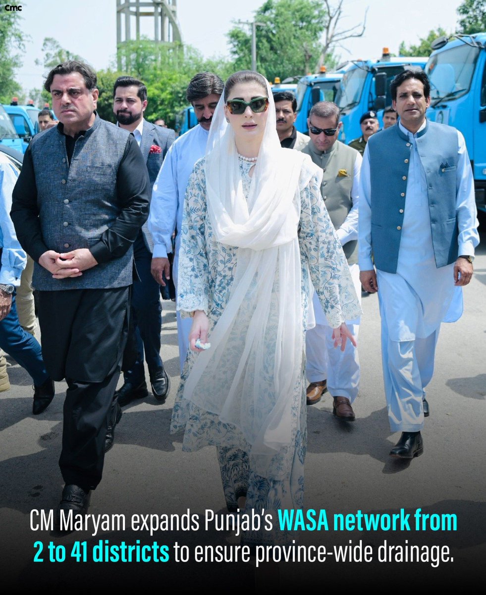 pmln_org's tweet photo. CM Maryam expands Punjab's WASA network from 2 to 41 districts to ensure province-wide drainage. https://t.co/Wu6znpRiJI