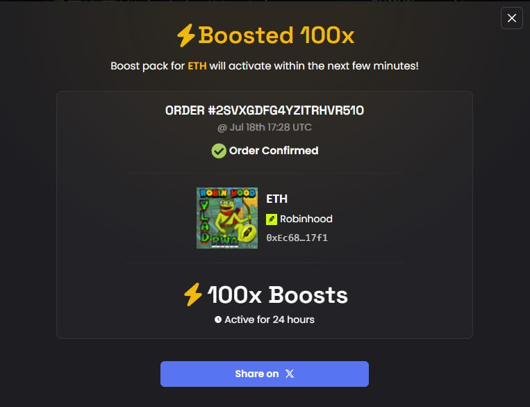 ETHmeme_'s tweet photo. 100x DexScreener Boost is now paid! https://t.co/FwKDxKXPRa