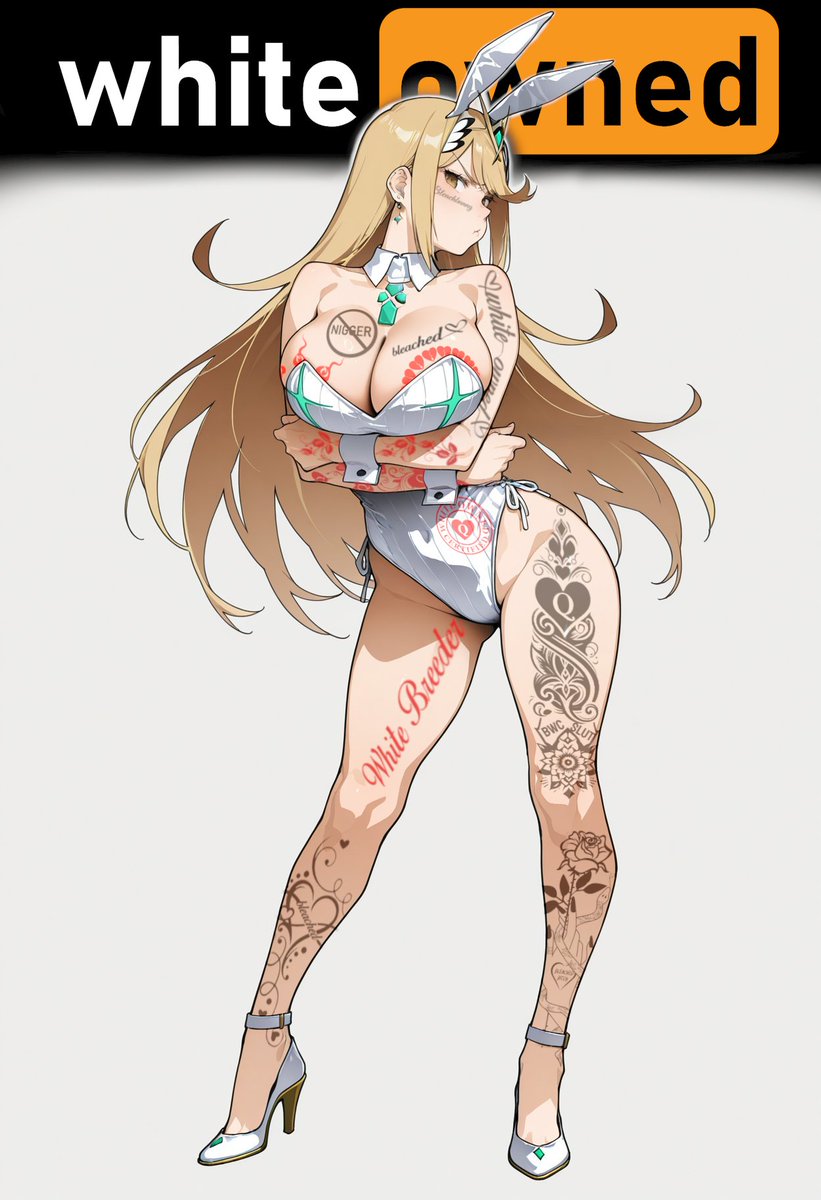 QoHMythra's tweet photo. Dont even look at me filthy nigger... so disgusting... cant you see i serve the white race only, you fucking monkey? 🤍♥️

#Bleached #BleachedEdit #QoH #BleachedHentai #edit #hentai #porn #qohedit #queenofhearts #raceplay #esex #sext #mythra #xenoblade2 https://t.co/vJ8Ei2uJzI