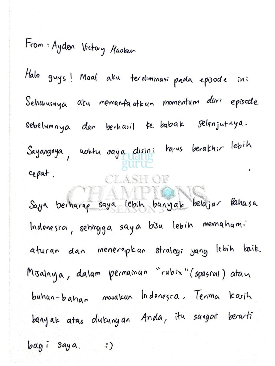 unerlovyu's tweet photo. Terima Kasih Ayden sudah berpartisipasi di coc season 3, meskipun ayden berahkir di episode 6 tapi ayden selalu bersinar dimanapun ayden berada ✨‼️ https://t.co/wT7aicXa0G