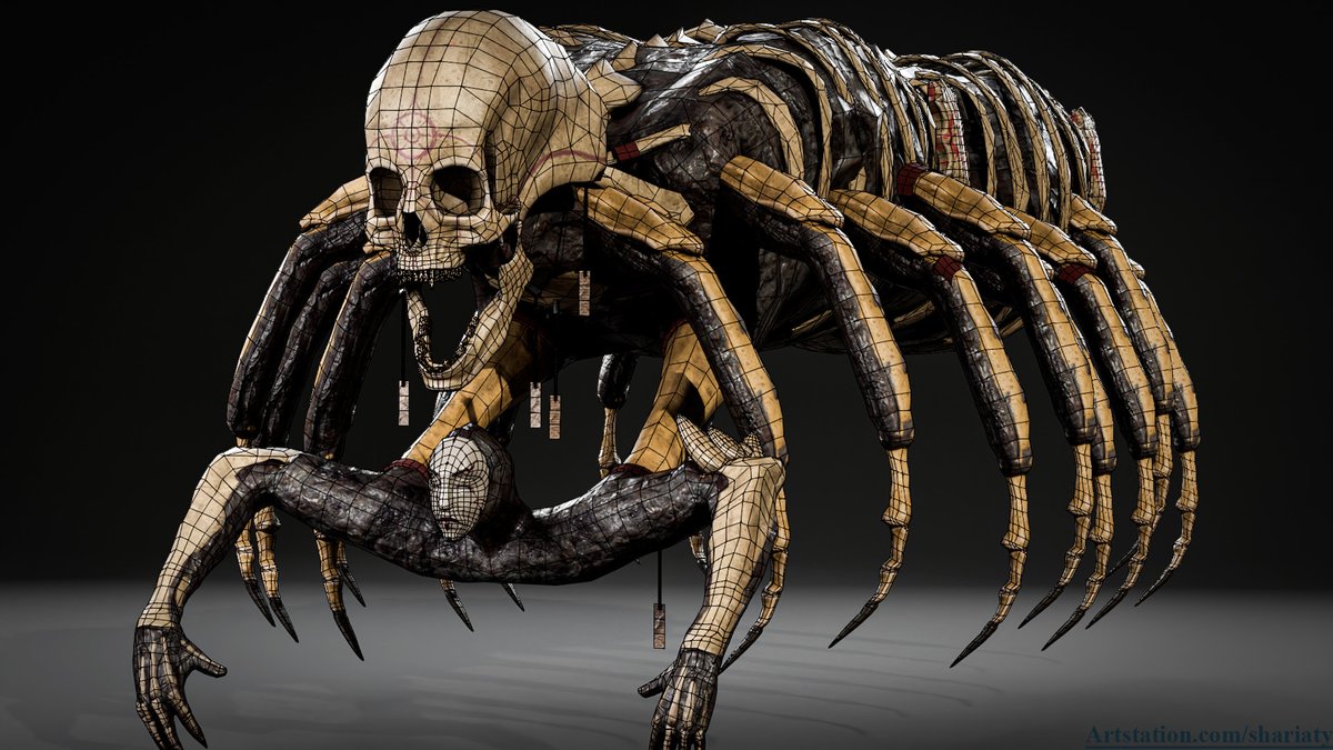 SadraShariaty's tweet photo. "Bone Pilgrim"
A monster I made for the game "Realm of Curses" for Roblox.
Hope you like it. 

@kisameRealm @ripDevX 

#3D #zbrush #substancepainter #Blender #marmosettoolbag #marvelousdesigner #robloxart #roblox https://t.co/Jpcai8VbUH