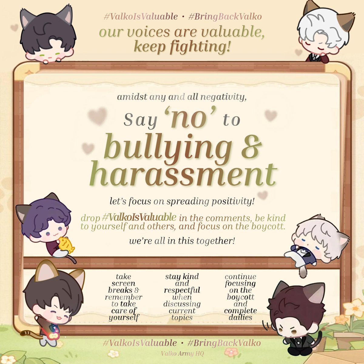 bahamutbestboi's tweet photo. HEY LADS GIRLIIIIIES!!! Remember!!

We are fighting for more than just our boy Valko.

We're here for the artists that worked on him and our wonderful game!

We're here for the VAs and the Motion Capture artists!

Their hard work!!

#Valko6thLl #ValkoIsLoved #ValkoIsValuable https://t.co/4J4YzNcbnr