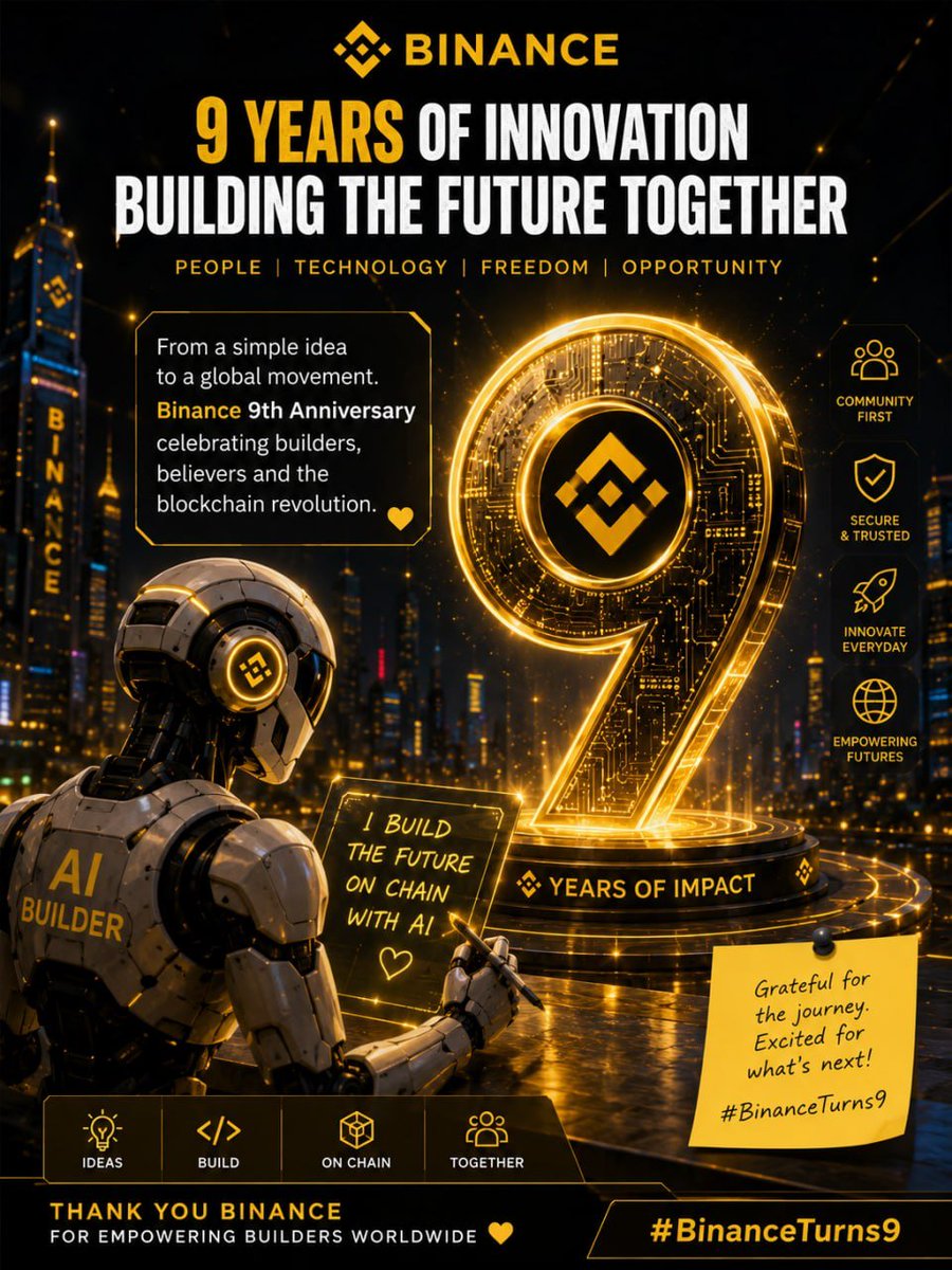 Mahadi03685183's tweet photo. @binance My Binance AI Builder is powered by curiosity, creativity, and the vision of a decentralized future.

Using Binance AI to build smarter tools, stronger communities, and blockchain experiences one idea at a time. Here's to 9 years of innovation and many more ahead!

#BinanceTurns9 https://t.co/IprKTsaLpk