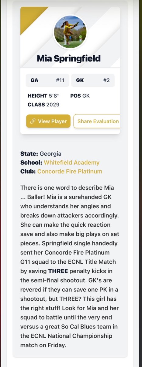 MiaSpringfield's tweet photo. Thank you @PrepSoccer for the articles from ECNL Nationals. It was a great week for Concorde Fire Platinum 2011. @ConcordeSoccer @ECNLgirls  @coldbrew25 @prepsoccerro https://t.co/rtnC8AyTmG