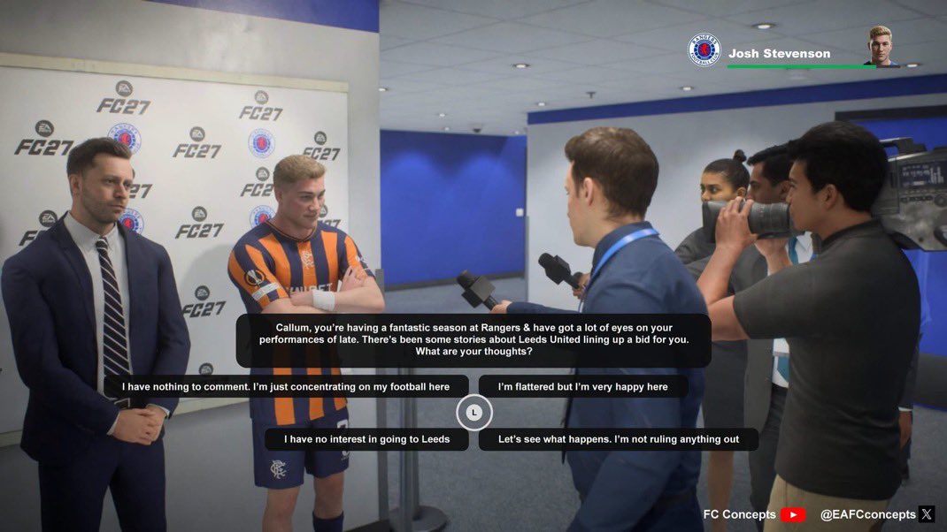 _beFIFA's tweet photo. VOILÀ À QUOI POURRAIT RESSEMBLER LE NOUVEAU MODE CARRIÈRE SUR FC27 !

Ça pourrait être la plus grande révolution depuis des années :

- Nouveau système de transferts
- Potentiel dynamique
- Nouvelles conf. de presse
- Rôles des joueurs

« Tout va changer » selon @KarrieremodusR https://t.co/LFQ7CBN7RH