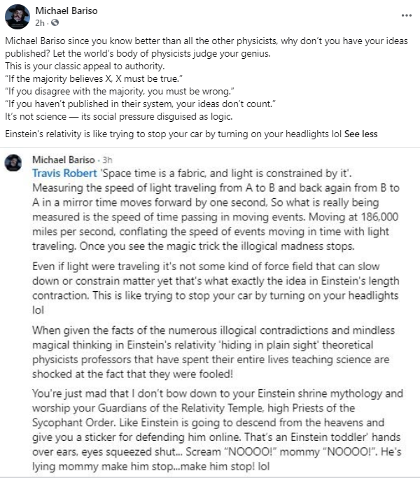 MichaelBarisoh1's tweet photo. @DrFrankTurek @PhoenixHayes_ Einstein's relativity is like trying to stop your car by turning on your headlights. You can lead an atheist to water, but you can't make them think! https://t.co/34NL3rqHLM