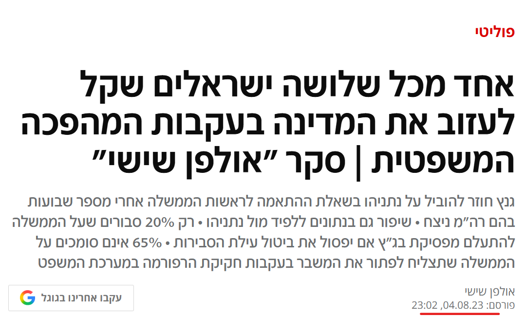 junam_1's tweet photo. בעקבות הסקר ה"דרמטי" לפיו אחד מכל ארבעה ישראלים שוקל לעזוב אם נתניהו יבחר נזכרתי שעל פי סקר אולפן שישי ב-2023 זה היה אחד מכל שלושה, ולפי הארץ ב-2024 זה היה גם אחד מכל ארבע ולא הוזכר בכלל קשר לנתניהו, בקיצור אין חדש תחת השמש https://t.co/Mo0BkSc5tr