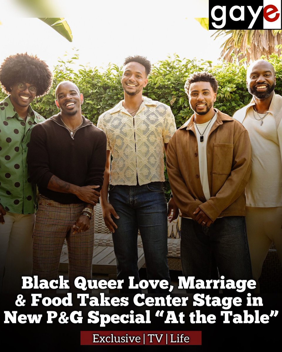 GayeMagazine's tweet photo. 👬🏽🤎💍Two Black queer power couples are pulling up chairs, passing plates and getting real about marriage! Presented by Procter & Gamble, “At the Table”, pairs an intimate southern Creole dinner with an even more intimate conversation.

Read more and view exclusive photos: https://t.co/JEpdLL6g9F