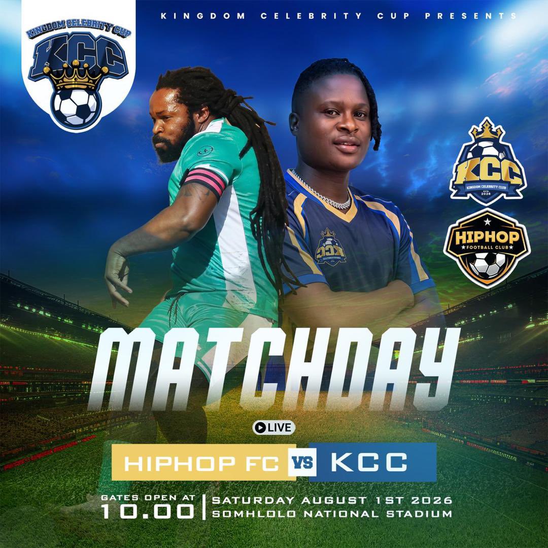 SakhileNkambule's tweet photo. Hip Hop FC 🇿🇦 vs KCC 🇸🇿 @ Somhlolo National Stadium 

E30 presale only on https://t.co/USsJs7P6W5

Tickets Going live Sunday 19 July #celebritysoccer https://t.co/L9GLlAlWf8