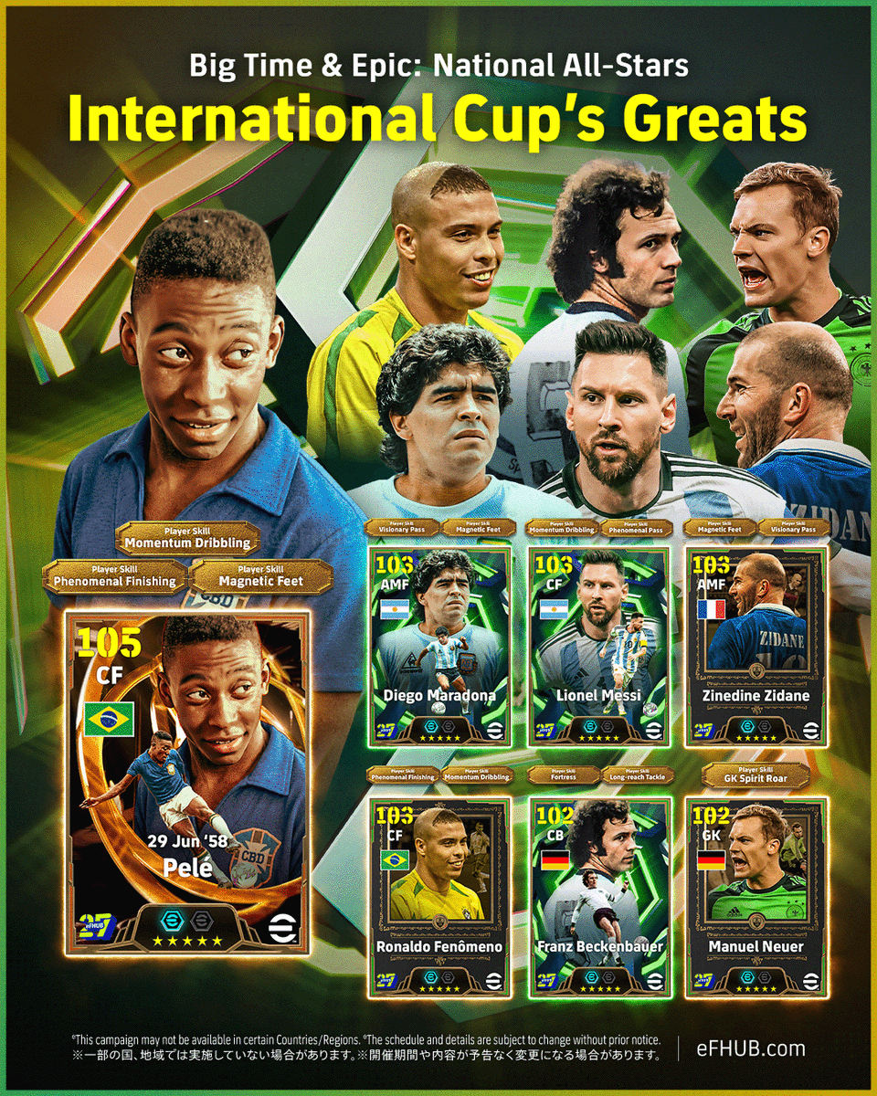 eFHUBx's tweet photo. [CONCEPT ART] Big Time &amp; Epic : International Cup's Greats 🗺️✨

#FanArtFriday : Episode 7️⃣3⃣

#FIFAWorldCup | #eFHUB https://t.co/sKUktuBbMJ