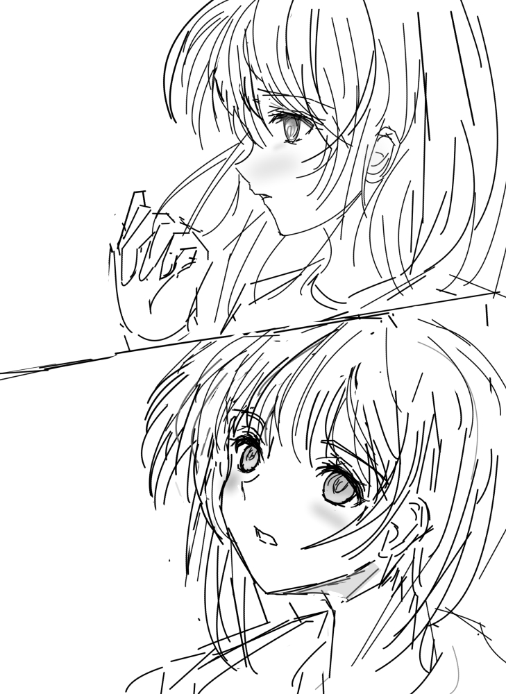nanasyirs's tweet photo. オリジナル百合絵、練習作です。
　＃百合　＃横顔 https://t.co/E3BuwWQ8wO