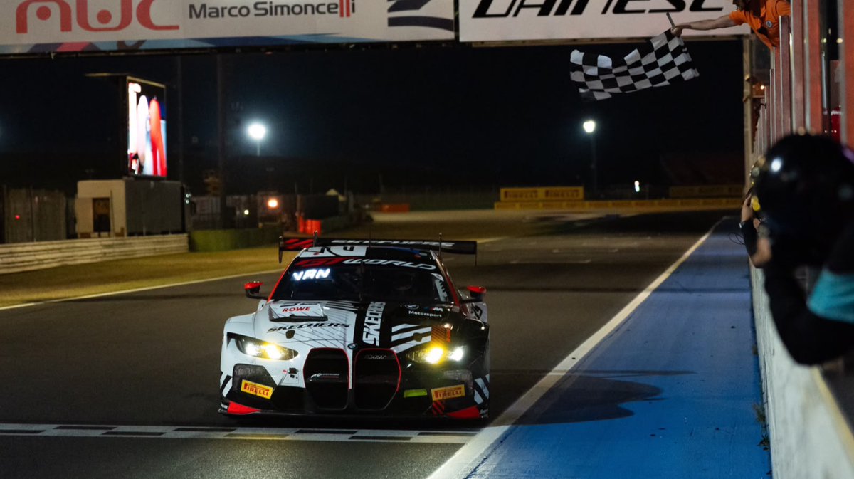 BMWMotorsport's tweet photo. OVERALL VICTORY for @weerts_charles and @KelvinvdLinde in the @followWRT #32 BMW M4 GT3 EVO in @GTWorldChEu race one at Misano.

What a race! #46 finishes in P6. https://t.co/dD3szJO32j
