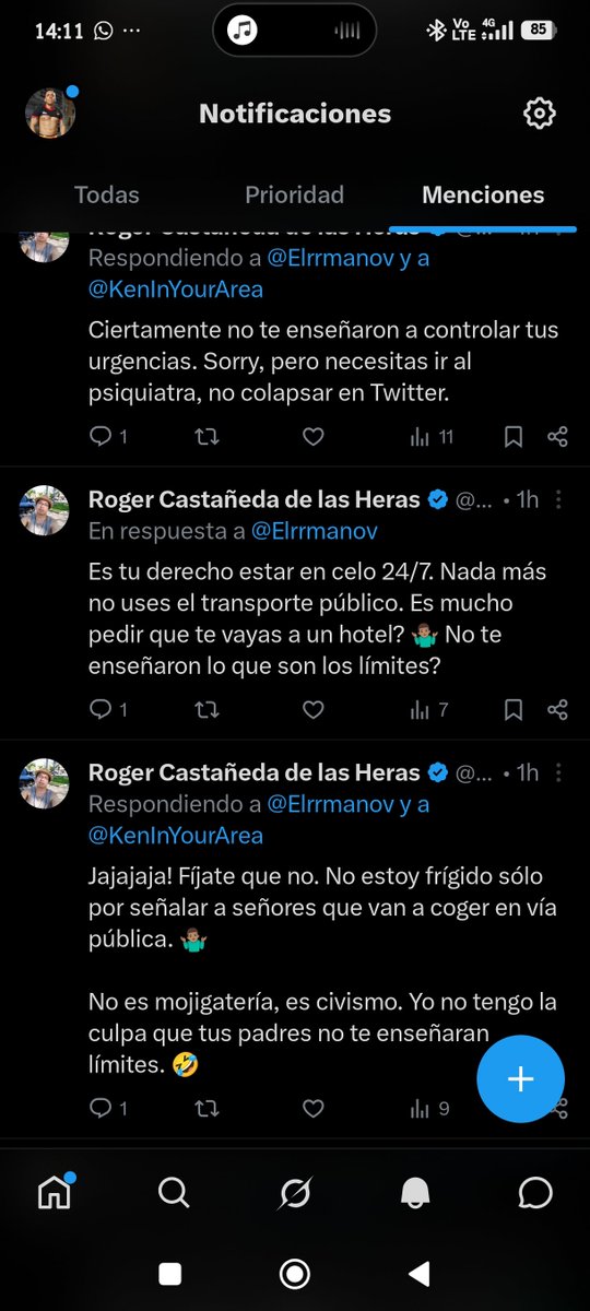 Elrrmanov's tweet photo. @RogerHeras Mis últimas notificaciones han sido tus múltiples BERRIDOS y te atreves a decir que uno se ataca? Mira que patético te ves👇 

Trabaja tu frágil autoestima para que no te enganches exponiendo tus prejuicios y frustraciones personales; en lugar de las pruebas que deberías tener🤭 https://t.co/1rS1XbW1D9