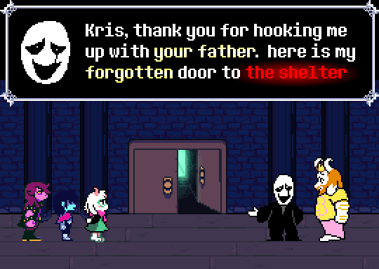DINGUS_STUDIOS's tweet photo. recreated a fuckass dream i had #deltarune #deltarunespoilers https://t.co/nmslbkZLKV