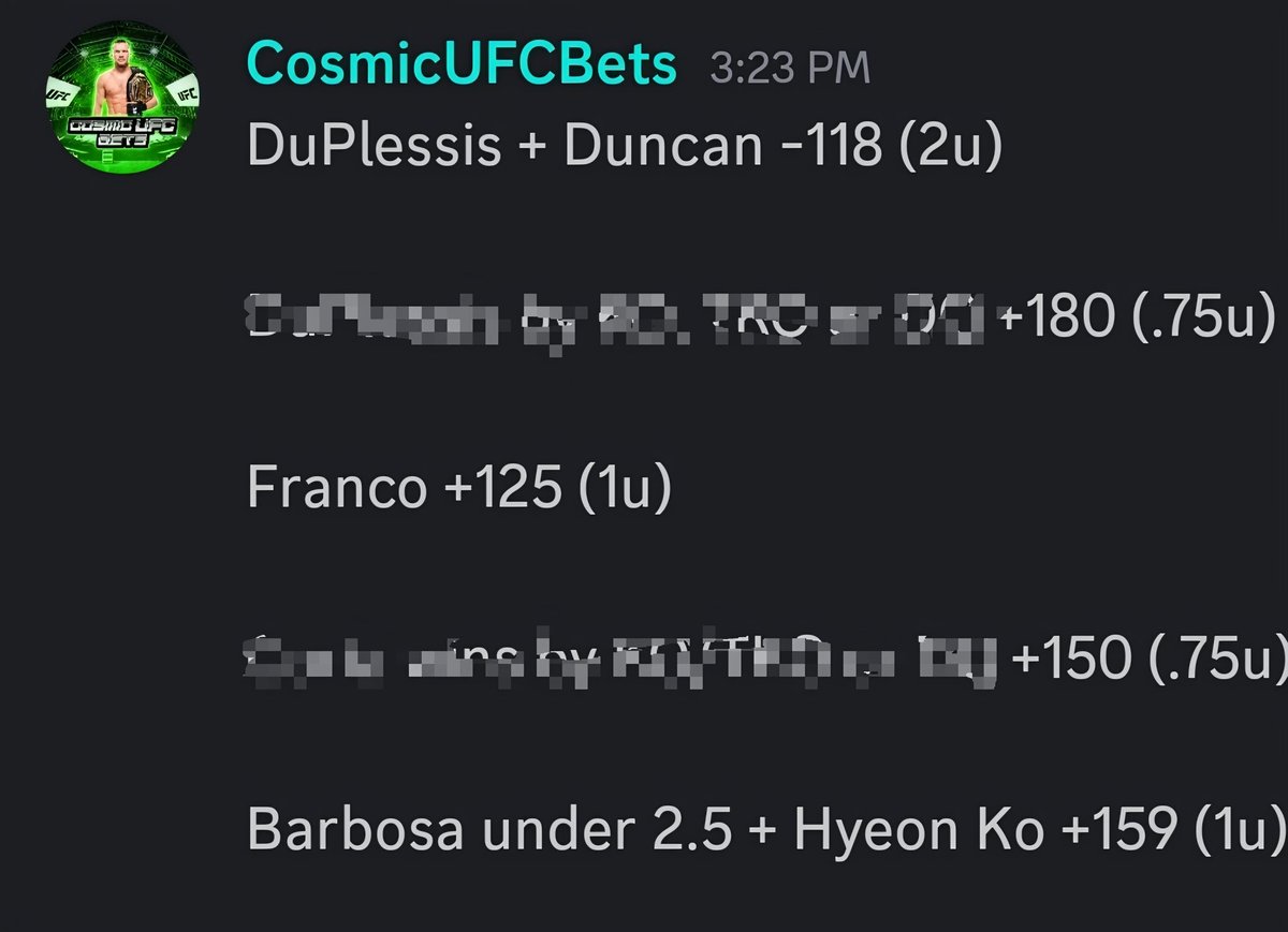 Cosmic UFC Bets tweet media