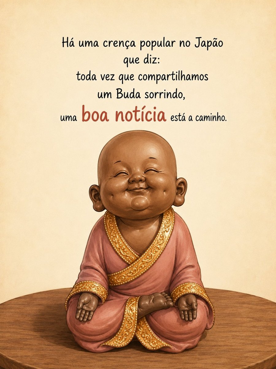 Viviifernande's tweet photo. Diz a tradição popular japonesa que compartilhar um Buda sorrindo pode atrair uma boa notícia. 🍀 https://t.co/6eXXtoTJ8p