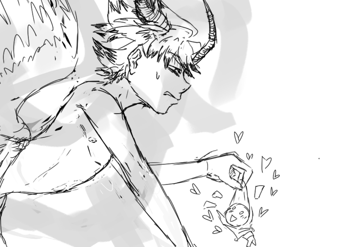 kokos_aura's tweet photo. I remember how to draw by drawing a small sketch of the Rudo Chimera https://t.co/TtVUgMcEC2