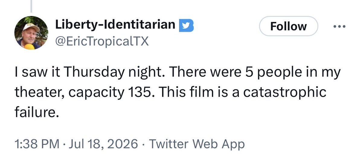 zakiscorner's tweet photo. Absolutely hilarious seeing folks like this guy just crashing out over #TheOdyssey. 😂 https://t.co/yUnbjoImwB