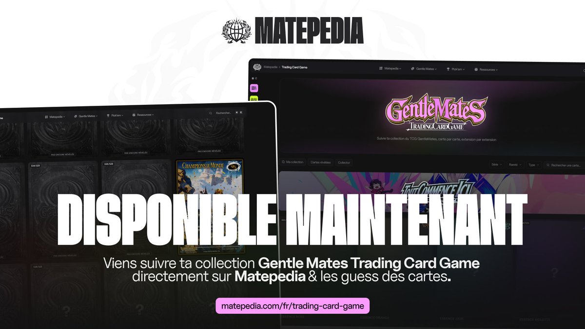 m8pedia's tweet photo. LE TCG EST ENFIN LA 🎉
Et la chasse aux cartes aussi !

Découvrez la liste des 123 cartes, débloquées au fur et à mesure grâce à votre aide : la communauté.

Vous pouvez : consulter les cartes, trier, filtrer ou encore voir votre classeur virtuel ⚡️

➡️ https://t.co/q4VUTu1jWb https://t.co/3zLwqzmbPf