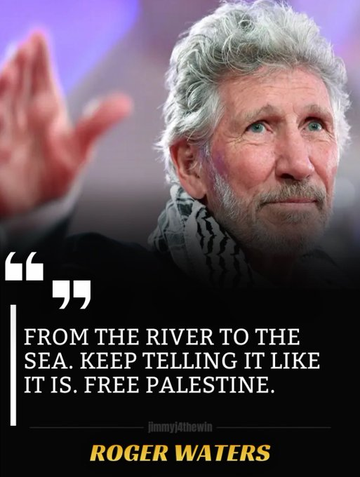 SaraReyi's tweet photo. The legendary Roger Waters stands as one of the most loyal and courageous supporters of PaIestine. https://t.co/84dcrvsKM1