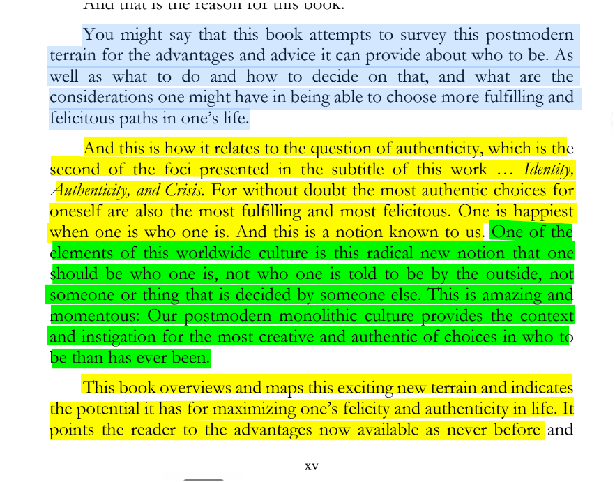 sillymickel's tweet photo. *Who To Be: Identity, Authenticity, and Crisis* (2020) by Michael Adzema. PREFACE, p. xv

🧵Click panel below for Thread, complete book

or, for free pdf copy: https://t.co/1yv9Eiqiok

🧵👇 💡📚💙 #WTB ? #WhoToBe ? #WTBPREFACE📖 #TruthWarriors ❕ #psychology ☮️#identity #anthropology🐵 #devolution🐵 #Patriarchy 🧟‍♂️ #Civilization 🧟‍♂️ #birth 🐉 #Primal ☮️ #psychohistory ☮️ #Consciousness 💡 #Culture 🧟‍♂️ #perinatal 🐉 #RainbowWarriors 🦋 #NoKings 🚫👑