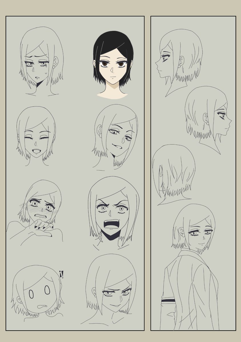 Acopolashoroud's tweet photo. I made this quite a while ago, using Twisted Wonderland templates as a reference. But I recently got a new haircut, and I can't do that hairstyle the same way anymore.But I feel weird with my new hairstyle; I still don't know how to incorporate my new cut into my drawings.#OCㅤ https://t.co/HZlLdeThXl