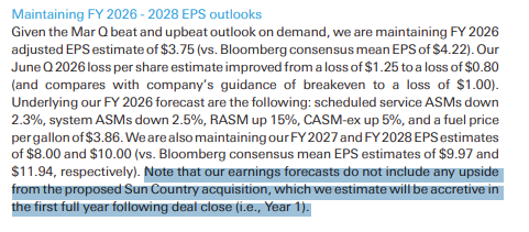 sam7sx's tweet photo. $ALGT -> sun county merger numbers maybe not priced.. Cheapest in the airline sector, trading at 4x EBITDA, 10x eps, q2 call might help re-rate stock due to eps upgrades since the street might get more info on how to model eps for accretion... seems like up until July street hasnt rlly made adj to eps. Late Jan there was slight eps upgrades but nothing crazy. However, melius upgrage + JPM initiation led to 28'e eps estimates to jump 20%. On 28e numbers we are at 8x EPS for a company that could have great operational power going forward. Now because of the Iran worries again stock craterd 20% while in same timeframe est are up 20%. Assuming 11x on $12 EPS = $130 or 30% upside