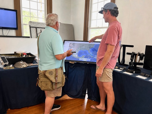 ChrisFlorentz's tweet photo. Enjoyed covering international conference on monarch butterfly migration at Cape May Point Science Center this week. Pictured here interviewing Dr. Sean Burcher (on right) from Cellular Tracking Technologies. My story will run in an upcoming edition of Cape May County Herald. https://t.co/XYDkIZJYPB