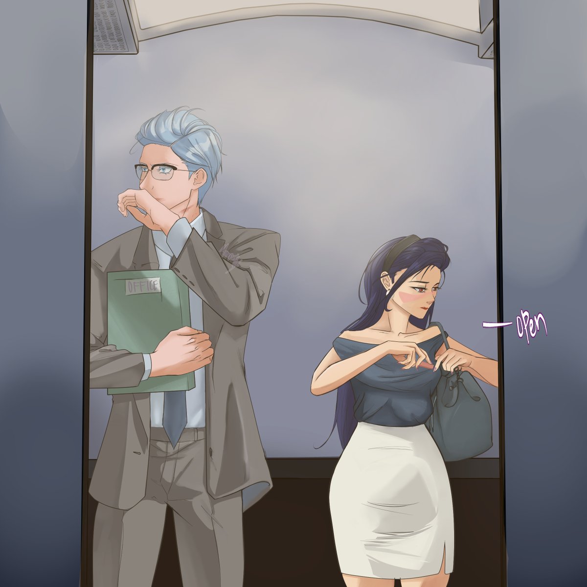 MunedollArt's tweet photo. DAY 6: Office AU
#Gojohime #五歌 https://t.co/TRkISemQUD
