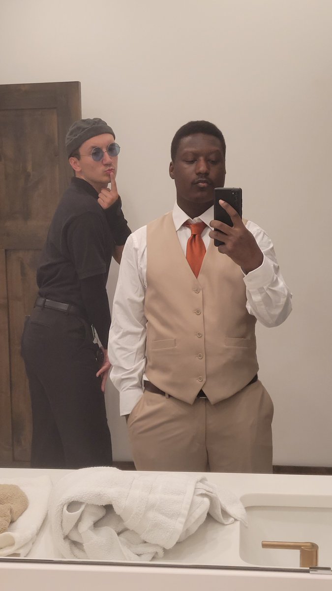 jamsteo's tweet photo. Me and Ivan getting ready for a wedding, we look good or nah? (Don't mind bro he weird) @WalstromIvan https://t.co/xcSO4koUu6