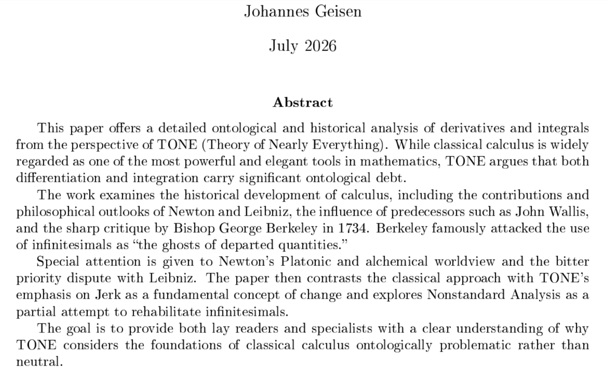 OverThePlaces's tweet photo. Classical #calculus looks clean & elegant
But it quietly assumes that sudden, qualitative change doesn’t really matter & that “NOTHING” (the #EmptySet) is a valid starting point
NO!
#TONE says:
#Jerk is MORE fundamental than #Acceleration & #Position
👇
https://t.co/s9fn5W3uHN https://t.co/sY8AUrdoKW
