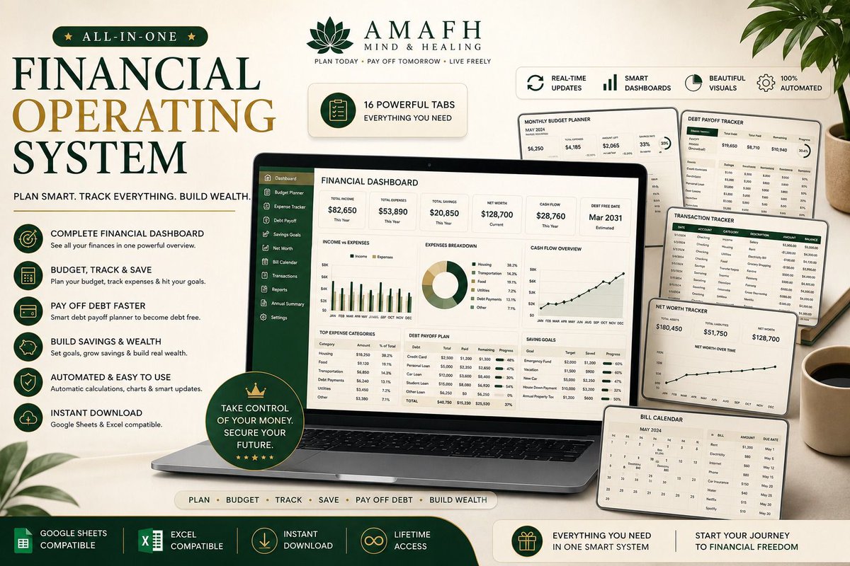 lisa_051's tweet photo. 💰 Stop managing money with messy spreadsheets.

My All-in-One Financial OS:
Budget Planning
Debt Tracking
Savings Goals
Bill Calendar
Net Worth
Auto Calculations.

Works with Google Sheets &amp; Excel.

Etsy: https://t.co/K3S7I21fjU

#PersonalFinance #GoogleSheets https://t.co/isdqavOVnR