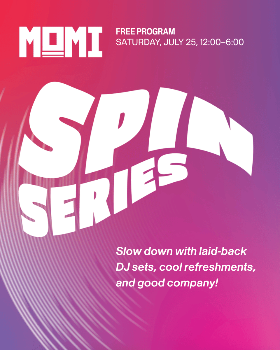 MovingImageNYC's tweet photo. Jul. 25, next in our Spin Series: join us for laid-back music, cool refreshments, and a welcoming courtyard atmosphere perfect for catching up with friends, meeting up for a date, or simply relaxing in the city. FREE! 
🔗https://t.co/BYEtQytF3Z https://t.co/8sTkuvjeot