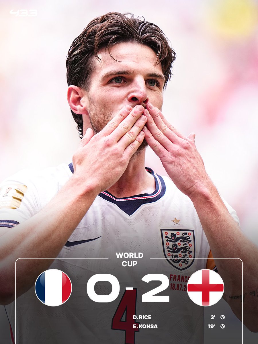 433's tweet photo. 𝐄𝐍𝐆𝐋𝐀𝐍𝐃 🏴󠁧󠁢󠁥󠁮󠁧󠁿 𝐋𝐄𝐀𝐃 𝐅𝐑𝐀𝐍𝐂𝐄 🇫🇷 𝟎-𝟐 𝐀𝐅𝐓𝐄𝐑 𝐉𝐔𝐒𝐓 𝟐𝟎 𝐌𝐈𝐍𝐔𝐓𝐄𝐒 😲

⚽➕🅰️ 𝗙𝗢𝗥 𝗗𝗘𝗖𝗟𝗔𝗡 𝗥𝗜𝗖𝗘 🔥 https://t.co/64GoBfjawg