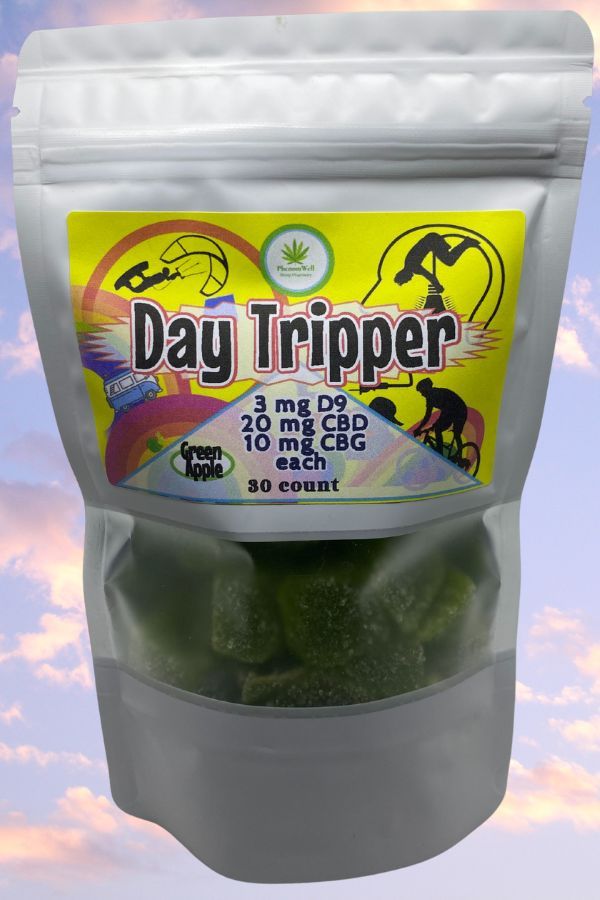 PhenomWellCBD's tweet photo. The Day Tripper — 3mg Delta-9 THC, 20mg CBD, 10mg CBG per gummy.

Not everything has to be strong. A microdose, with the CBD and CBG doing most of the work. Something you can take and still get on with your day.

30-count.
Salisbury, NC · https://t.co/VT2hgHQl1m https://t.co/wwkX44hxVP