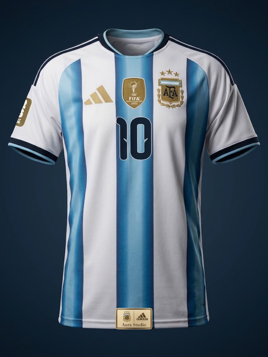 aura_de_barrio's tweet photo. 🇦🇷 Argentina 2026 | Home
Aura Studio — Al Detalle
La Selección Argentina y su camiseta para defender mañana la Copa del Mundo, confeccionada por Adidas.
Las tradicionales franjas celeste y blanco se mantienen como eje identitario, con un degradado sutil en las bandas azules que aporta profundidad visual. El cuello y los puños en azul marino oscuro generan un contraste limpio, mientras que el escudo de la AFA —acompañado por tres estrellas doradas— y el logo Adidas en dorado refuerzan el peso histórico de la pieza. El parche oficial de la FIFA World Cup 2026 en la manga izquierda, junto al badge de campeones del mundo en el pecho, convierten a esta camiseta en un documento visual del momento que atraviesa el seleccionado. El dorsal 10 en azul marino sobre las franjas completa una composición que equilibra tradición y contexto mundialista.
En esta entrega de Aura Studio, observamos la camiseta al detalle: sus líneas, materiales, textura, construcción y elementos gráficos.
Publicación editorial e informativa sobre un lanzamiento oficial. No se realizan ventas ni se ofrecen productos.
#FootballShirts #FootballCulture #AuraStudio #Argentina #LaAlbiceleste #Adidas #WorldCup2026