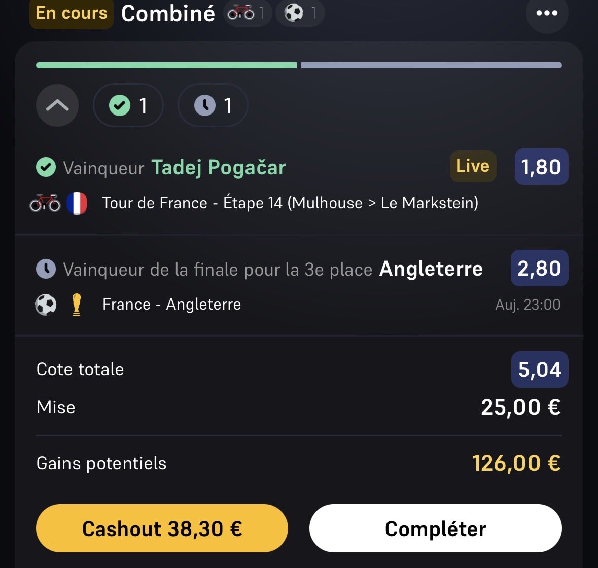 ROILEVRAI's tweet photo. Ptdrrrrrr le cash out le moins rentable de ma vie https://t.co/OEhwfVoVuL