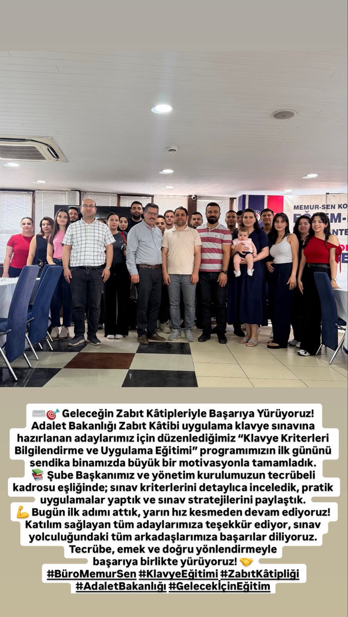 bmsgaziantep2's tweet photo. ⌨️🎯 Geleceğin Zabıt Kâtipleriyle Başarıya Yürüyoruz!
Adalet Bakanlığı Zabıt Kâtibi uygulama klavye sınavına hazırlanan adaylar için düzenlediğimiz “Klavye Kriterleri Bilgilendirme ve Uygulama Eğitimi” programımızın ilk gününü sendika binamızda büyük bir motivasyonla tamamladı. https://t.co/y620ctudCR