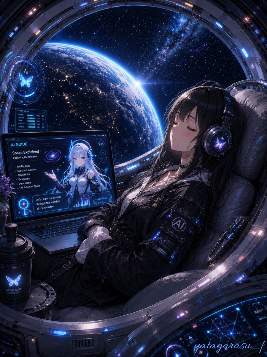 yatagarasu_f's tweet photo. #宇宙旅行AIイラストコンテスト
20XX年、人類は宇宙旅行を身近に
楽しめる時代へと変化していた。
彼女は宇宙空間での休暇が週末の
習慣となっていた。 https://t.co/UkLJ4lk12P