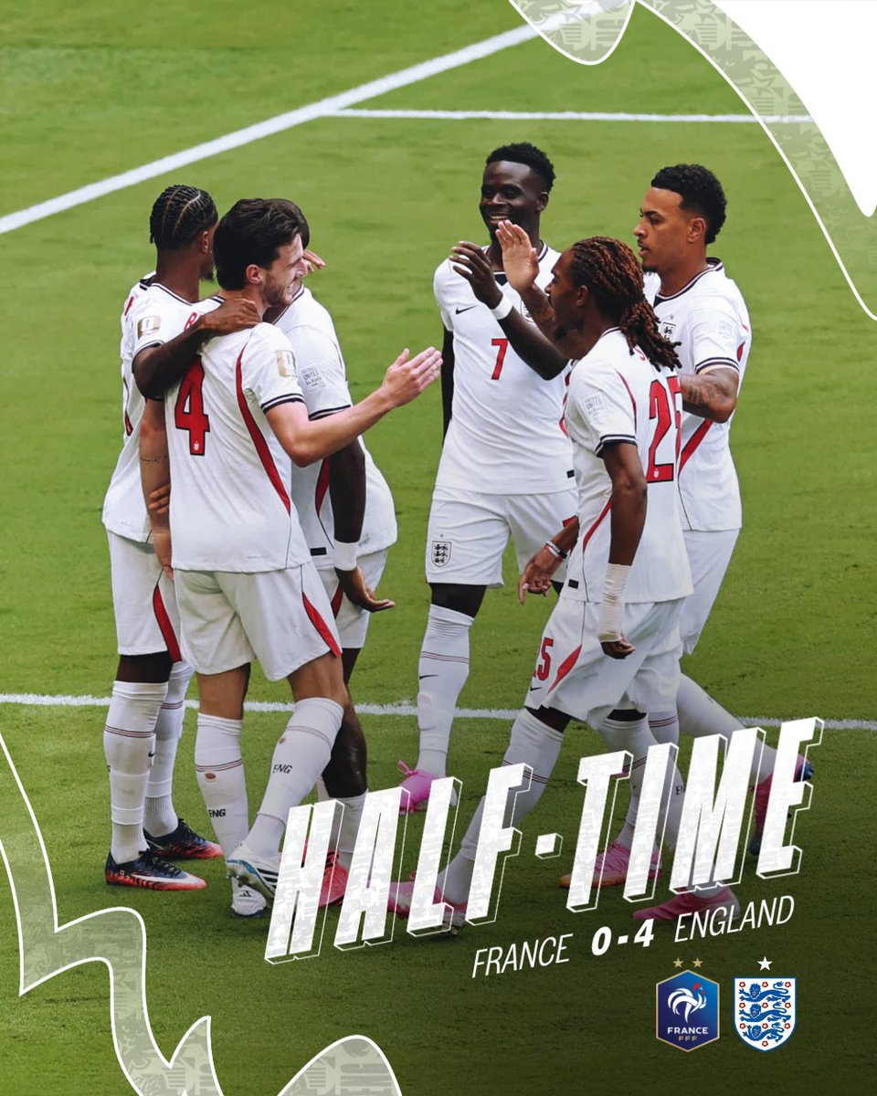 England's tweet photo. What a half 🤯

England lead France 4-0 at the break! 👏 https://t.co/7pZC6bPu0k
