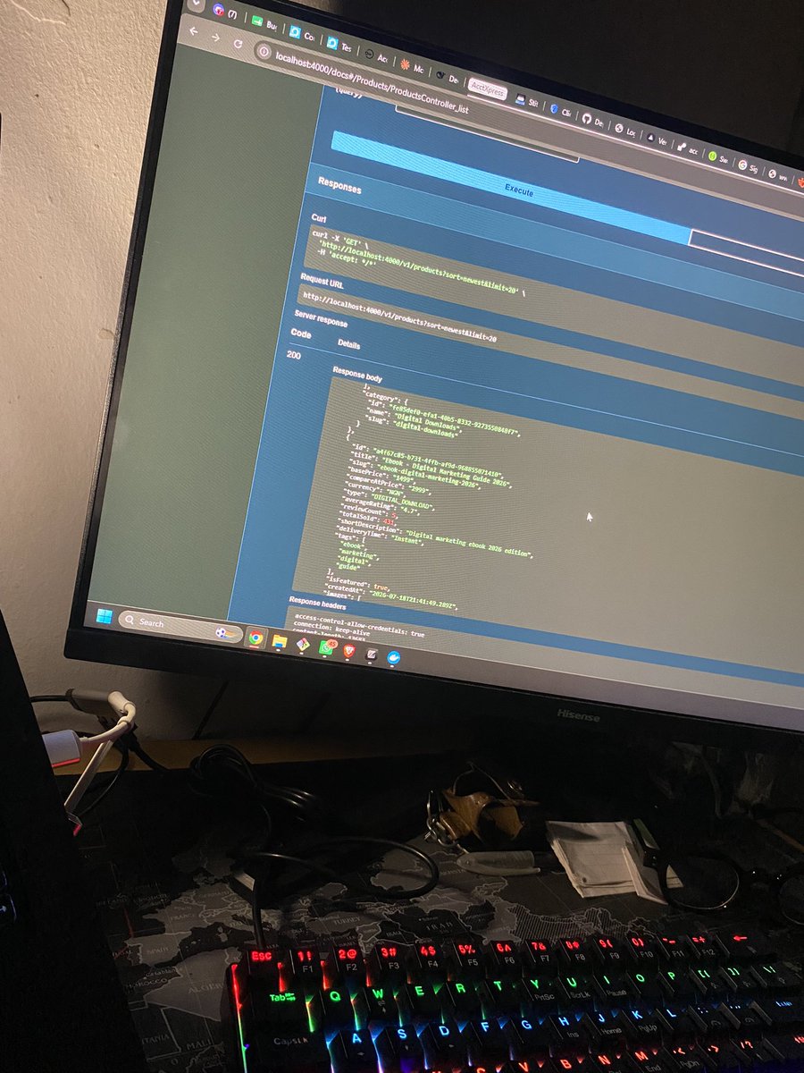 chisax_'s tweet photo. AcctXpress backend update 🚀
Today's progress:
Authentication API ✅
Product fetching API ✅
The frontend is still in progress, but the backend is steadily coming together.
One endpoint at a time. 💪
#BuildInPublic #NestJS #Backend https://t.co/y3SxqCL3zF